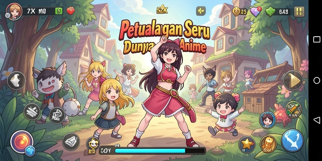 Gameplay seru dalam dunia anime yang kleurr penuh aksi.