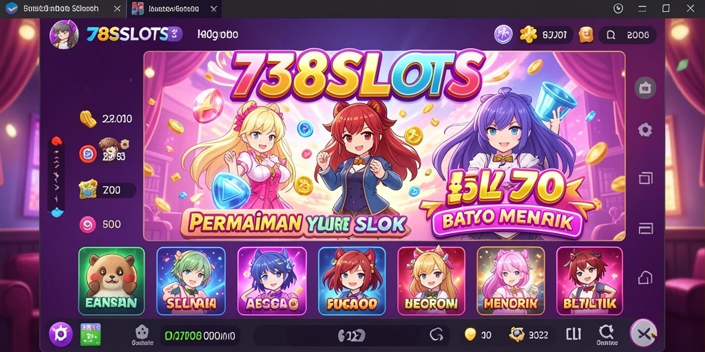 Screenshot gameplay 738SLOTS dengan tema Anime yang menarik.