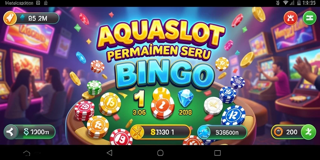 Screenshot AQUASLOT yang menunjukkan gameplay Bingo yang seru.