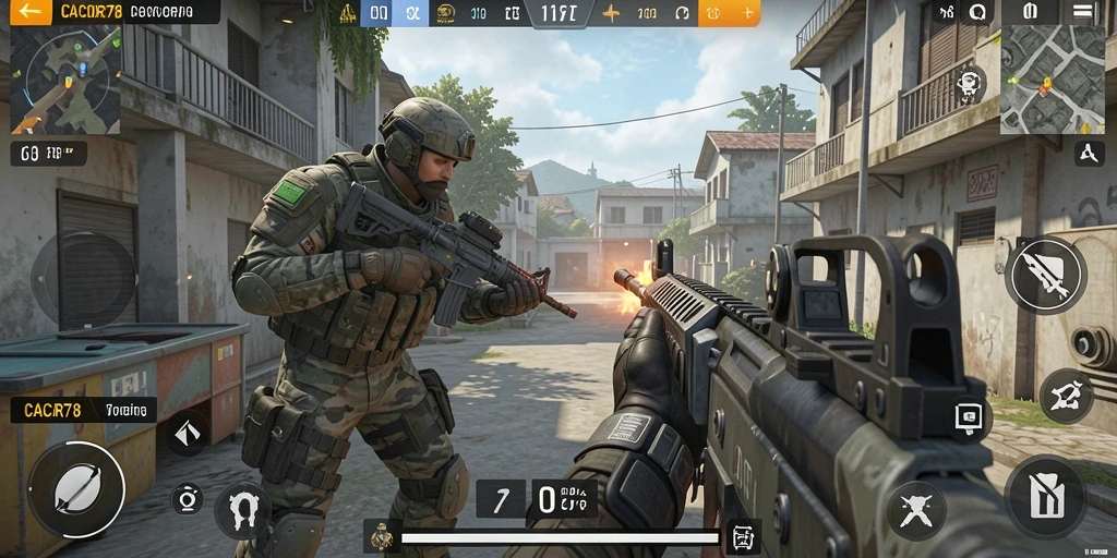 Gameplay intens CACOR78 dengan aksi tembak-menembak yang mendebarkan.