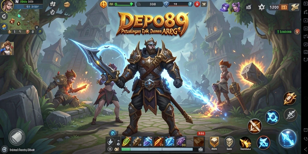 Tampilan seru dalam DEPO89 saat bertarung melawan monster besar.