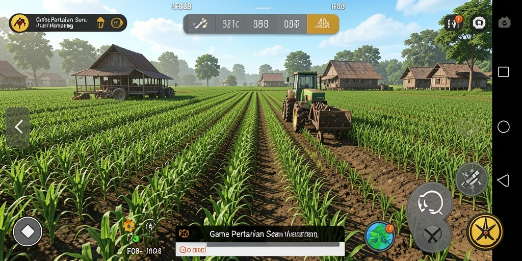 Tampilan gameplay F08 yang menarik dan penuh warna dalam pertanian.