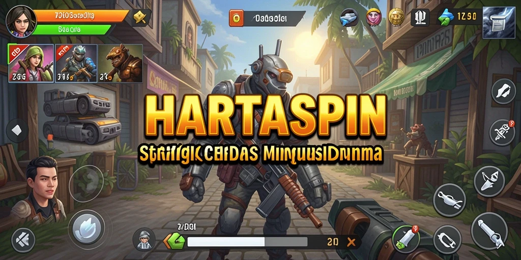 Tangkapan layar HARTASPIN yang menampilkan aksi strategi yang intens.