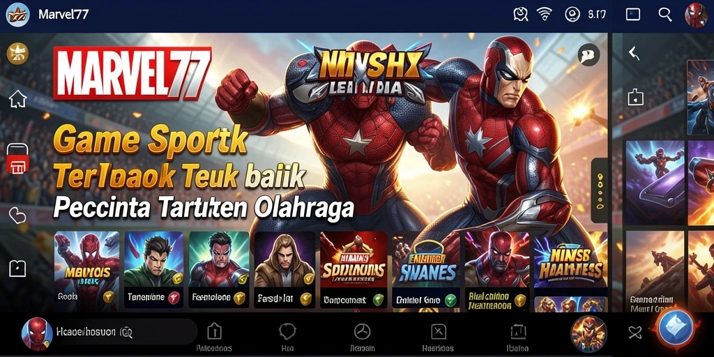 Tampilan utama gameplay MARVEL77 dengan berbagai pilihan taruhan olahraga.