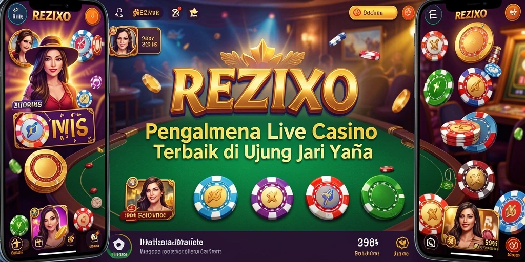 Tangkapan layar REZIXO menampilkan dealer langsung dalam aksi permainan kasino.
