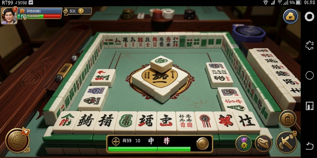 Screenshot gameplay RT99 yang menunjukkan serunya bermain Mahjong.
