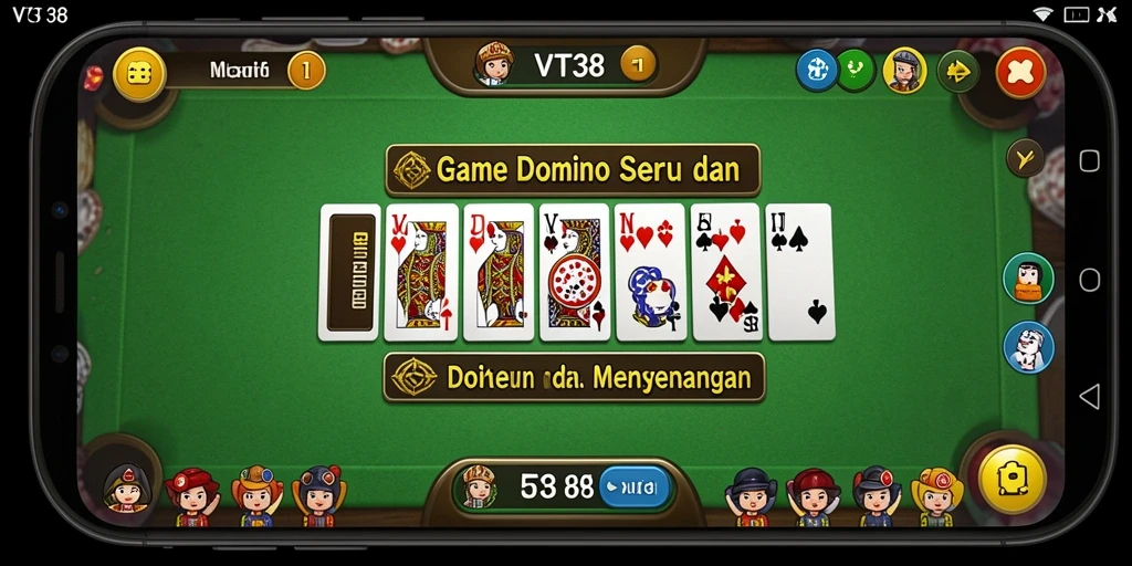 Tampilan gameplay Domino yang seru dan mendebarkan di VT38.