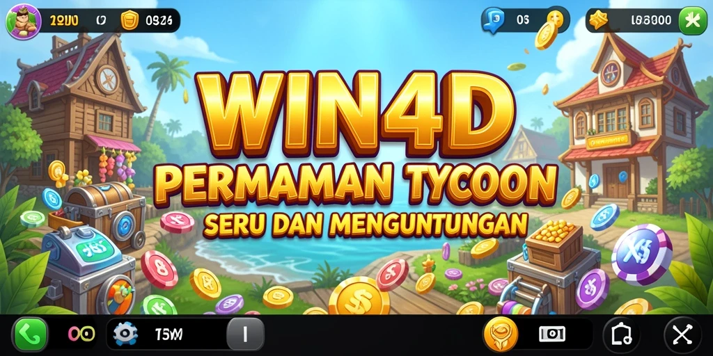 Tampilan gameplay WIN4D menampilkan strategi pengelolaan bisnis yang menarik.