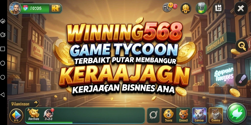 Screenshot gameplay <strong>WINNING568</strong> menampilkan keseruan membangun kerajaan bisnis.
