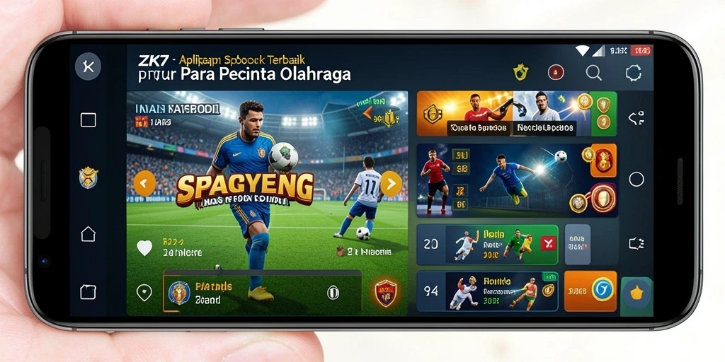 Tampilan screenshot ZK7 yang menunjukkan fitur taruhan olahraga.